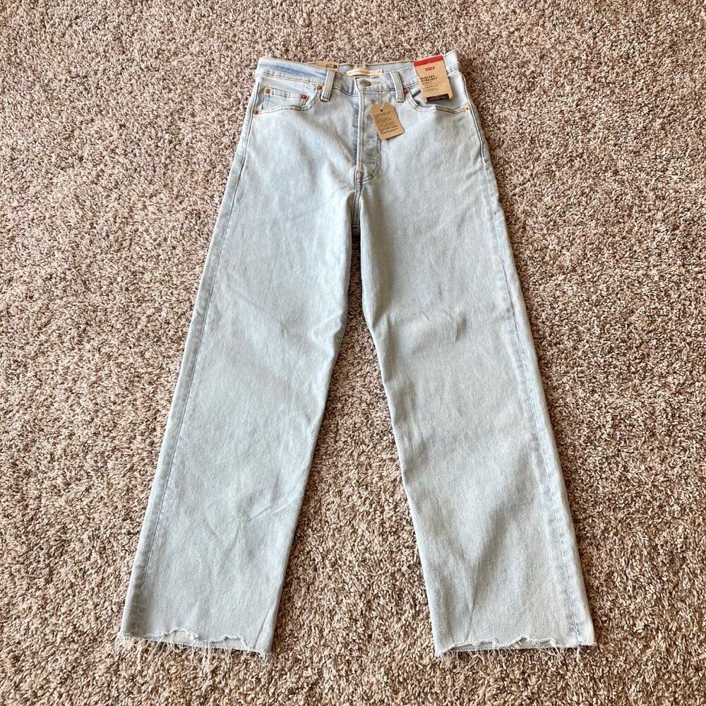 NWT Levi’s Ribcage Straight Ankle Jeans Womens 28 Pretty Diva Mermaid Button Fly